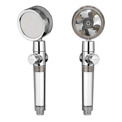 New Turbo Propeller Shower Head Water Saving High Preassure Flow 360 Degrees With Fan Extension Showerhead Rainfall With Holder
