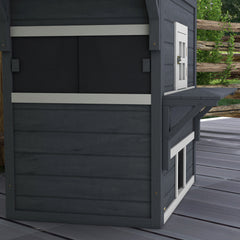 Cat House, Outdoor 3-Tier Kitty Shelter, Weather Resistant, w/ Escape Door