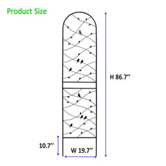 4 Pack Metal Garden Trellis 86.7" X 19.7" Rustproof Trellis For Climbing Plants Outdoor Flower Support Bird Deco Black