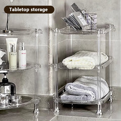 3-layer Bathroom Water Ripple Transparent Shelf
