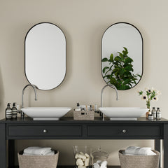 20x34 Inch Oval Recessed Metal Frame Bathroom Wall Cabinet With Mirror And Adjustable Shelves Unavailable Platforms- Temu