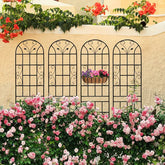 4 Pack Metal Garden Trellis 86.7" X 19.7" Rustproof Trellis For Climbing Plants Outdoor Flower Support Black