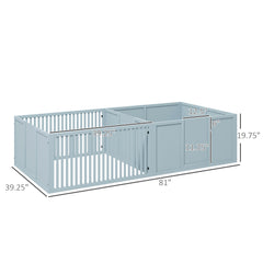 Whelping Box for Dogs Built for Mother’s Comfort, Dog Whelping Pen with Removable Doors, Puppy Playpen for Indoors, Newborn Puppy Supplies & Essentials, 81" x 39" x 20", Gray