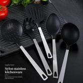 High Quality 5-piece Cooking Utensil Set - Stainless Steel Handle And Nylon Faucet, Non Stick Pan, Heat-resistant, Suitable For Home Use, Kitchen Gift, USPS Shipping, Supports Self Pickup