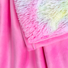 1 Piece Shaggy Blanket Plush Faux Fur Blanket For Bed Sofa Ultra Soft Luxury Sherpa Blanket Rainbow Colorful Blanket
