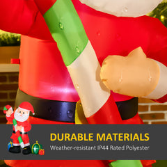 6ft Christmas Inflatables Outdoor Decorationss Decorations Santa Claus with Candy Cane, Blow-Up LED Yard Christmas Decor