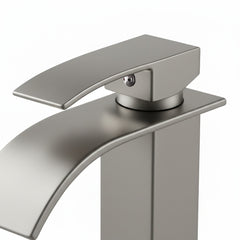 Single Handle Bathroom Faucet, Stainless Steel Single Hole Lavatory Faucet, Modern Sink Faucet, Brushed Nickel