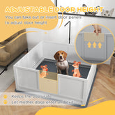 Whelping Box for Puppies with Pee Pad, Pig Rail, Adjustable Door for Small, Medium & Large Breed Dogs Birth, 49" x 48"