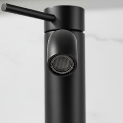 Single Handle Bathroom Faucet, Stainless Steel Single Hole Lavatory Faucet, Modern Sink Faucet, Matte Black