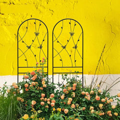 2 Pack Metal Garden Trellis 71" X 19.7" Rustproof Trellis For Climbing Plants Outdoor Flower Support Butterfly Deco Black
