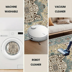 Retro Persian Style Art Carpet Light Luxury Living Room Aesthetic Anchor Point With Complex Patterns Freeze Space Advanced Feeling 5x7ft Cashmere-like Washed Bottom