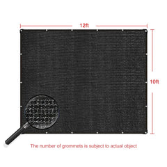 10ft*12ft Heavyweight Black Sunshade Net With Snap-on Design For Sun Protection, Windproofing, And Patio/balcony Shading.
