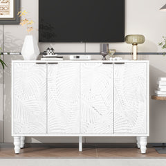 VIBE HAUS 47.2'' Modern TV Stand, Entertainment Center Media Console With 2 Spacious Storage Space, Solid Wood Legs And Anti-tip Device For Living Room, Up To 43''