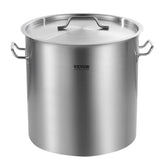 53QT Stainless Steel Stockpot Cooking Kitchen Sauce Pot With Lid Handle