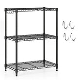 3-Tier Industrial Bookshelf With Anti-Falling Guardrails, 33 LBS Per Shelf Storage Organizer - Black