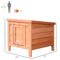 Small Wooden Rabbit Hutch Bunny Cage Guinea Pig Cage Duck House Dog House With Openable & Waterproof Roof, For Rabbits, Chickens, Ducks, Natural
