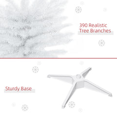 HOMCOM 6' Artificial Pencil Christmas Tree, Slim Xmas Tree With 390 Realistic Branch Tips And Plastic Stand, White