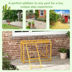 Wooden Chicken Activity Play w/ Swing Set, Chicken Coop Toy, Natural