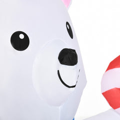 5ft Christmas Inflatables Outdoor Decorations Blessed Polar Bear and Penguins in the Cup, Blow-Up LED Yard Christmas Decor for Garden, Lawn, Party, Holiday