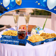 36 Pcs Graduation Movie Night Snack Trays Graduation Dessert Plates Candy Popcorn French Fries Graduation Movie Boxes For Snacks Tray Party Supplies