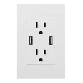 USB Wall Outlet Dual 2.4A USB Wall Charger High Speed Duplex Wall Socket US Standard