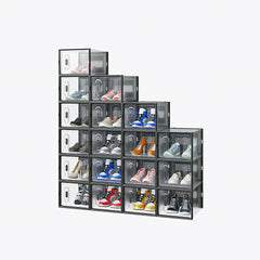Black Medium 18PCS 35x25x19cm Shoebox, Plastic, Mesh, Free Combination