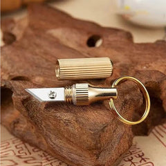 2PCS Stainless Steel Mini Pocket Knife - Leaf-Shaped Portable Capsule Knife With Keychain, Handcrafted Wooden Handle For Outdoor Camping, Fishing & Daily Use