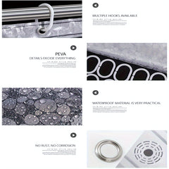 3D Pebble Pattern Shower Curtain In PEVA Durable Material, 71x71 Inches With Strong Magnets, Suitable For Shower Cabins And Bathtubs