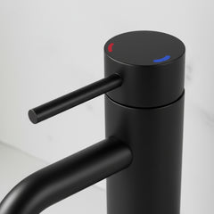 Single Handle Bathroom Faucet, Stainless Steel Single Hole Lavatory Faucet, Modern Sink Faucet, Matte Black