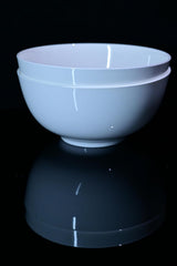 Lily Bone China Dinnerware Set, 2 Pieces, 8-inch White Large Deep Ceramic, Soup, Cereal, Oatmeal, Fruit, Rice Bowl, Plates, Dishes