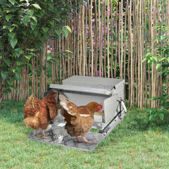 25 lbs Capacity Automatic Chicken Poultry Feeder with a Galvanized Steel and Aluminium Build, Weatherproof Design