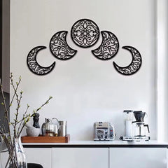 Crescent Moon Wall Art Set Of 5, Islamic Home Decor