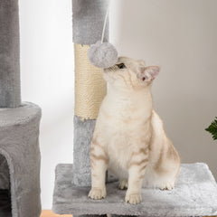 Floor to Ceiling Cat Tree, 94.5-102.5 inch Height Adjustable Cat Climbing Tower with Scratching Posts, Condos, Hammocks