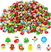 150 Pcs Christmas Cute Small Animal Erasers Bulk, Mini Erasers, Desk Pets, Christmas Pencil Erasers, Socks Santa Snowflakes Gift Filling Homework School Classroom Rewards Prizes Clearance