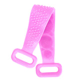 Silicone Back Scrubber Belt For Shower Exfoliating Foaming Body Wash Strap Brush Bristles Massage Dots With Adhesive Hook