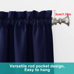 Rod Pocket Thermal Insulated With Coated Lining 52 In. W X 63 In. L Indoor Blackout Curtains,2 Colors Available,Set Of 2