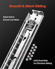 1 Pair 16-60 In Drawer Slides Ball Bearing Full Extension