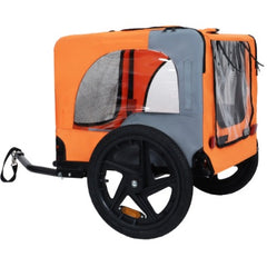 Utdoor Heavy Duty Collapsible Pet Bike Trailer With 16-Inch All Terrain Wheels & Universal Hitch Foldable Dog Cargo Carrier Cart For Bicycles