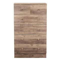 R279-9 Gray Particleboard With Textured Melamine Finish, 66*40*111cm, 4+2 Drawer Cabinet, Matte Gold Handles