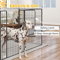 Dog Playpen for Indoor Outdoor, 24 Panels 39" H Puppy Playpen with Lockable Door, DIY Shape Pet Exercise Fence, Gray