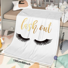 Long Eyelashes Printed Throw Blanket Plush Fluffy Flannel Fleece Blanket Soft Throws For Sofa Couch And Bed 30x40 50x60 60x80