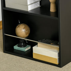 Modern Bar Table Counter Height Dining Table with 3 Storage Shelves for Kitchen, Dining Room, Living Room, Black