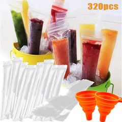 Party - 320 Popsicle Bags 2 Orange Funnels 1 Set