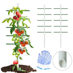 5ft*1.64ft 2PC White Round Tube Climbing Trellis, Stylish, Simple, Durable, And Creates A Beautiful Space Filled With Greenery.