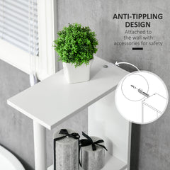 Bathroom Storage Cabinet with Open Shelves, White