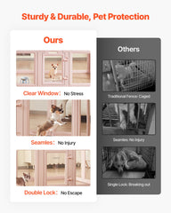 Dog Whelping Box With Window Transparent Playpen For Medium Dog 60x39x23 In