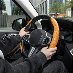 Car Wood Grain Steering Wheel Cover Car Interior Accessories 3PCS Segmented Butterfly Design Universal 99 Percent Vehicle Wheel Cover Protector