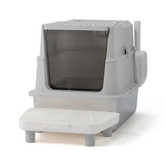 Stainless Steel Cat Litter Box, Covered Extra Large Cat Litter Box Enclosure, Metal Kitty Litter Boxes With Lid, Litter Scoop, And Filter Pedal, Anti-Leakage, Non-Stick, Easy To Clean