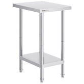 Stainless Steel Prep Table, 24 X 18 X 34 Inch, Heavy Duty Metal Worktable With 3 Adjustable Height Levels, Commercial Workstation For Kitchen Garage Restaurant Backyard