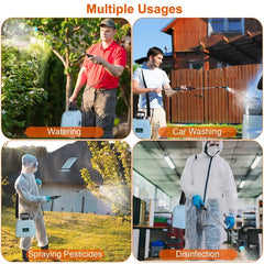 5L/1.3Gallon Electric Plant Sprayer Automatic Plant Sprayer Telescopic Garden Handheld Sprayer With 3 Spray Spouts Shoulder Strap For Cleaning Sterilization